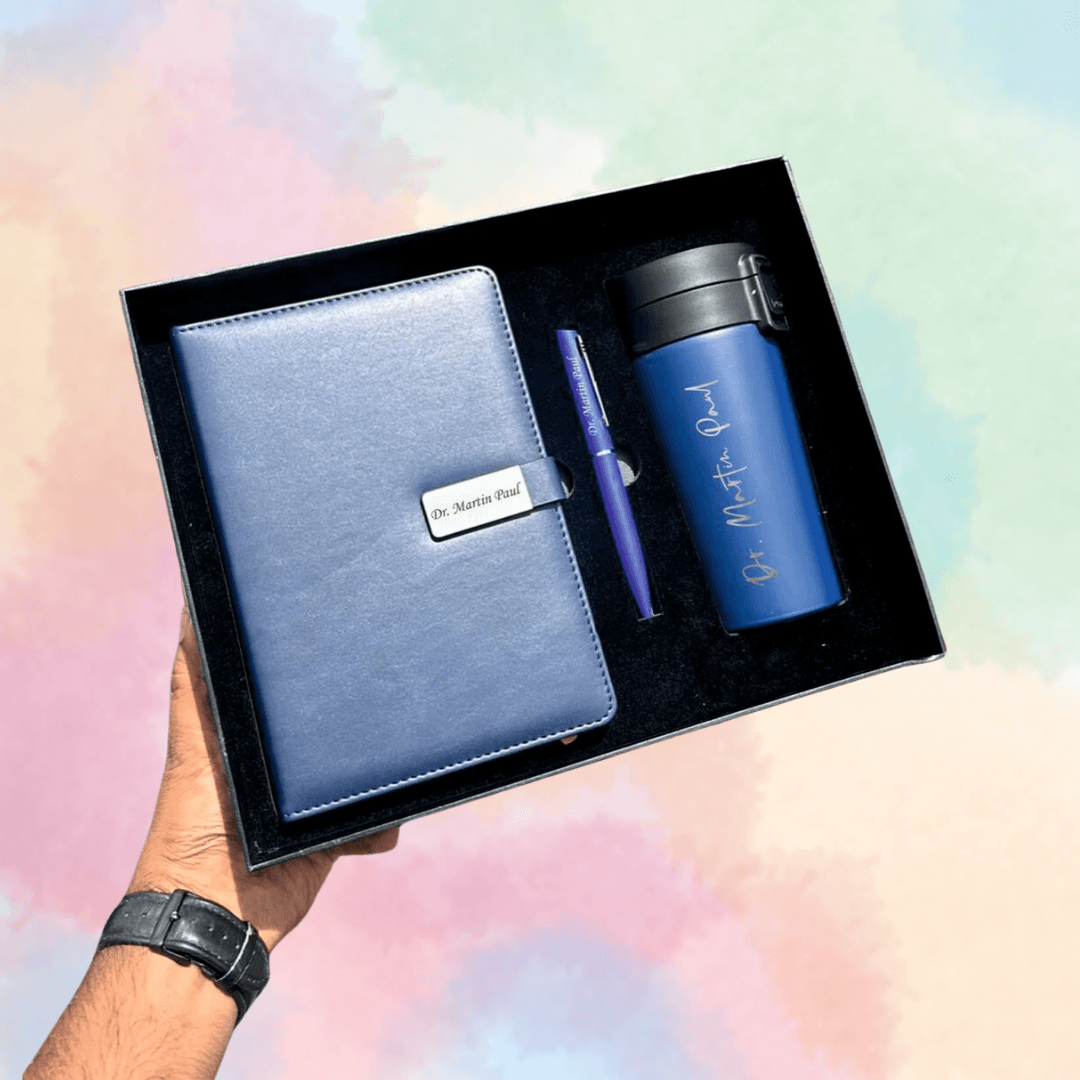 Customized Diary, Pen, and Flask Combo | Ideal Gift for Him & Corporate Gifting | Valentines day gifts - BBD GIFTS