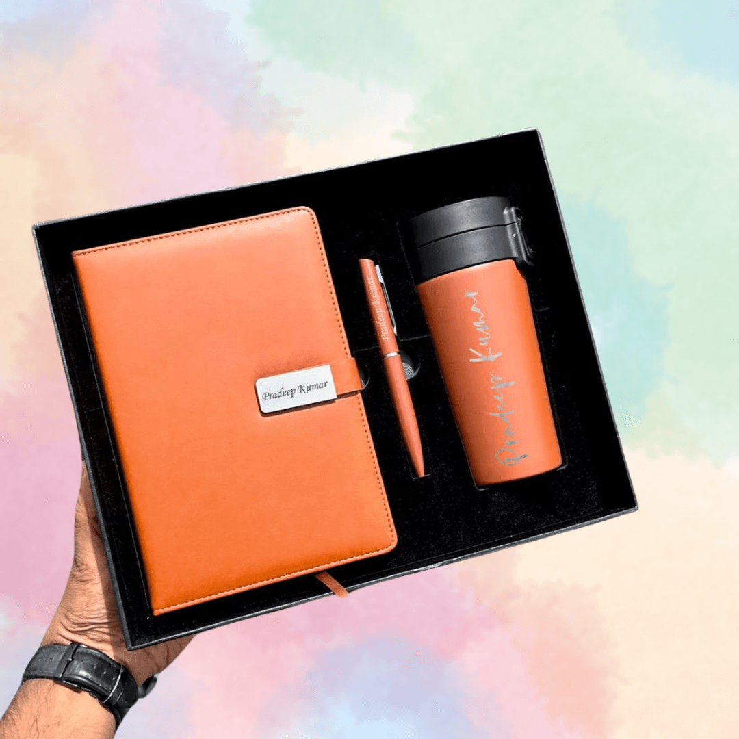 Customized Diary, Pen, and Flask Combo | Ideal Gift for Him & Corporate Gifting | Valentines day gifts - BBD GIFTS