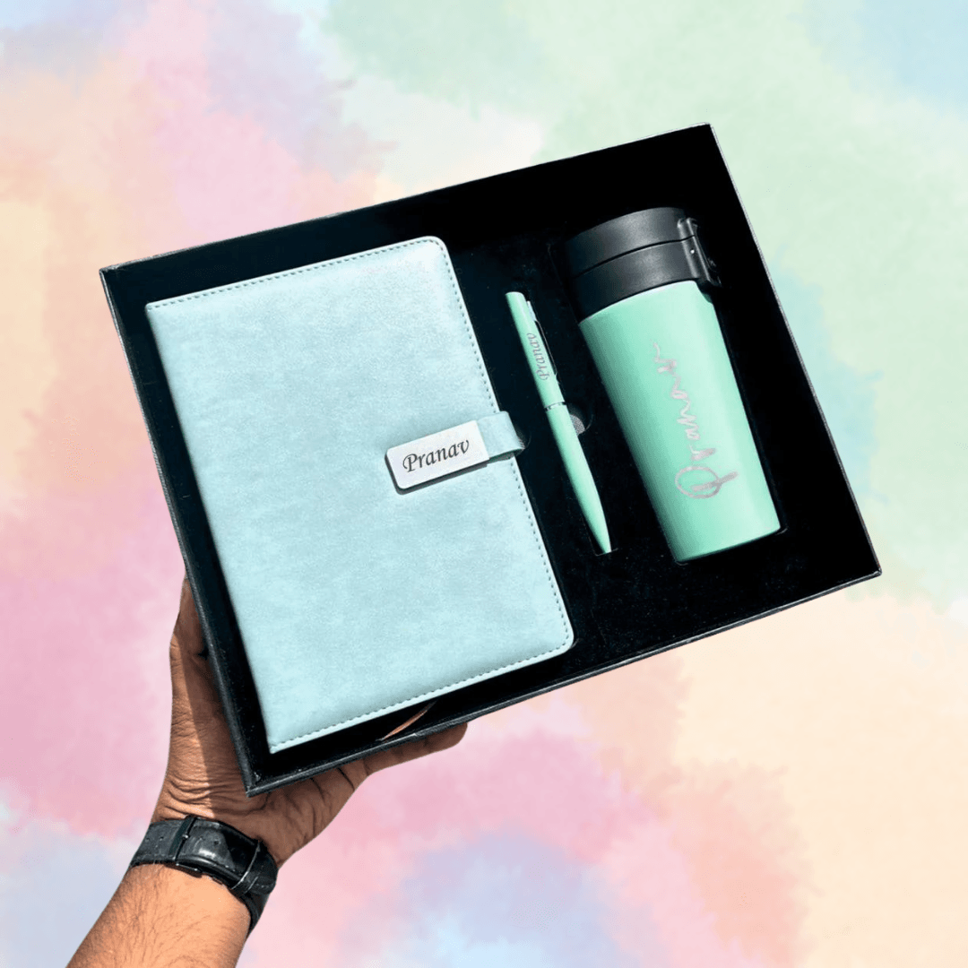 Customized Diary, Pen, and Flask Combo | Ideal Gift for Him & Corporate Gifting | Valentines day gifts - BBD GIFTS