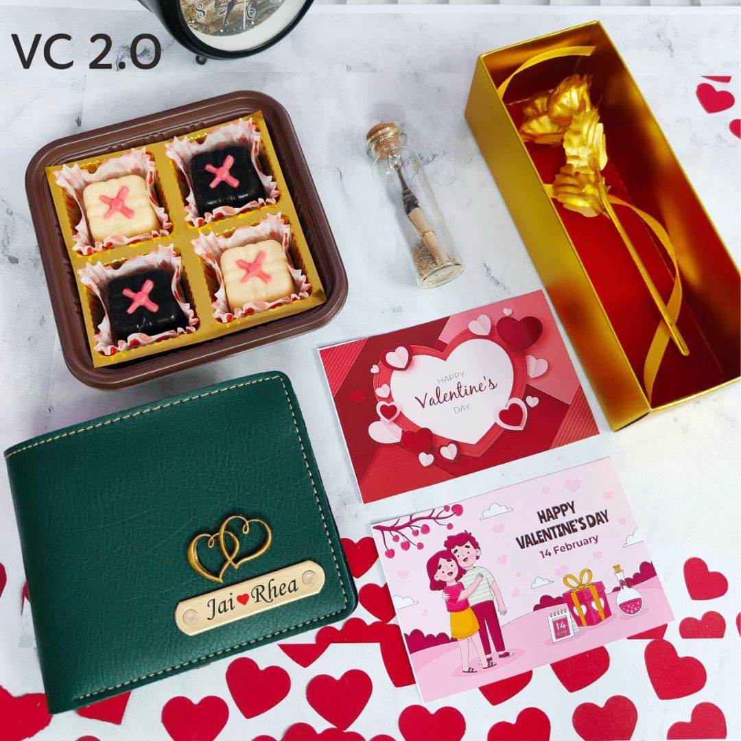 Valentine's Day Surprise Gift | Leather Wallet & Rose Gift Set - BBD GIFTS