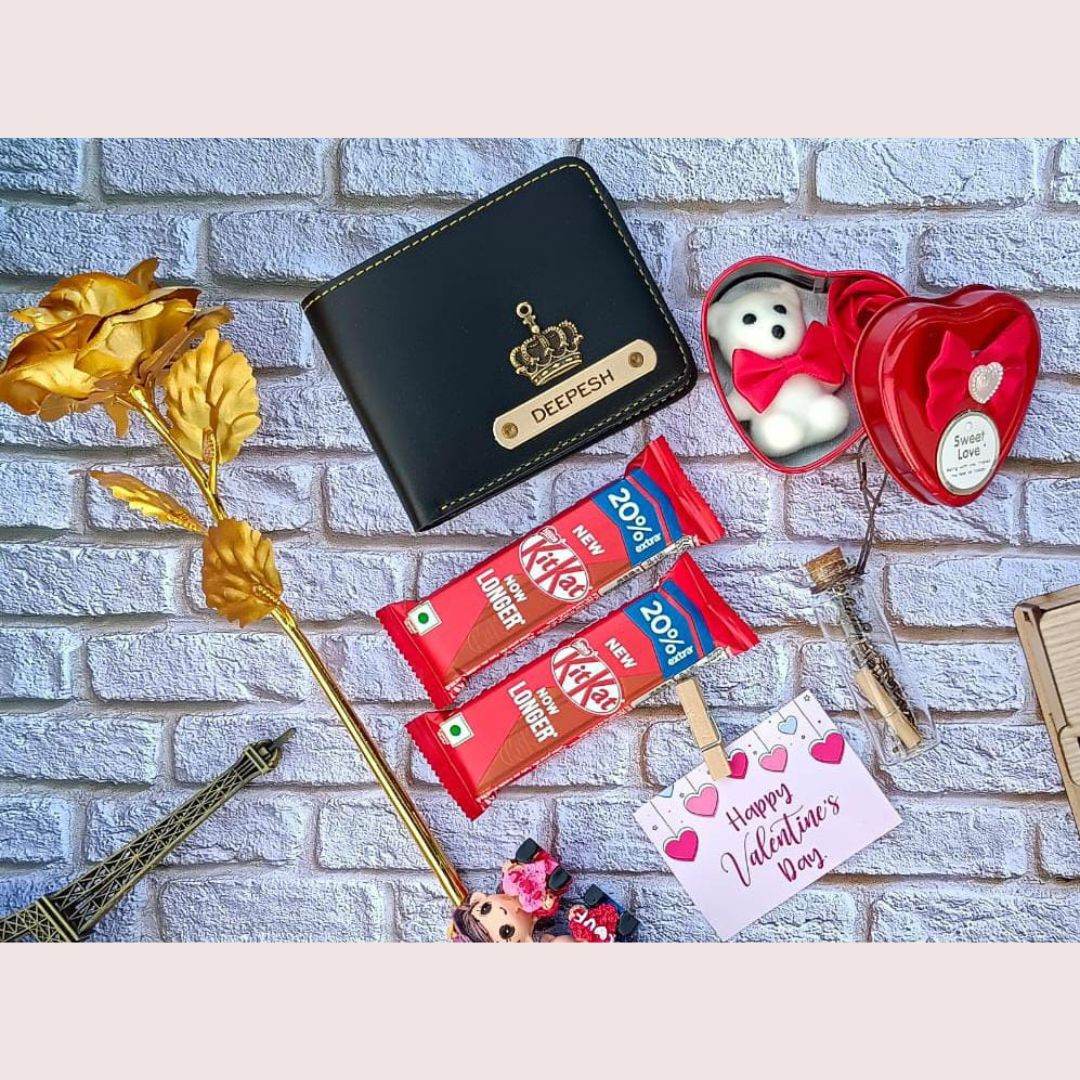 Valentine's Day Gift Combo for Him - Wallet, Rose, Teddy And More - BBD GIFTS
