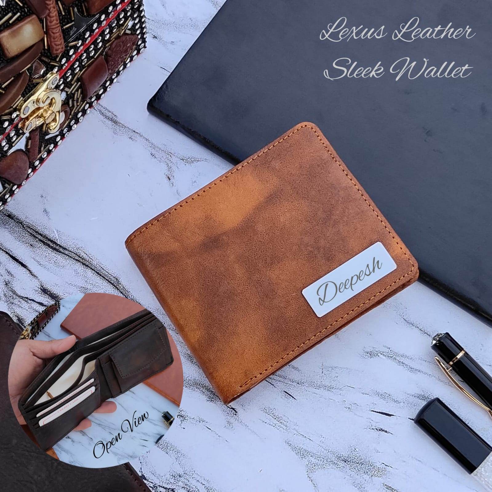 Leather Name Wallet For Men | best gift for men - BBD GIFTS