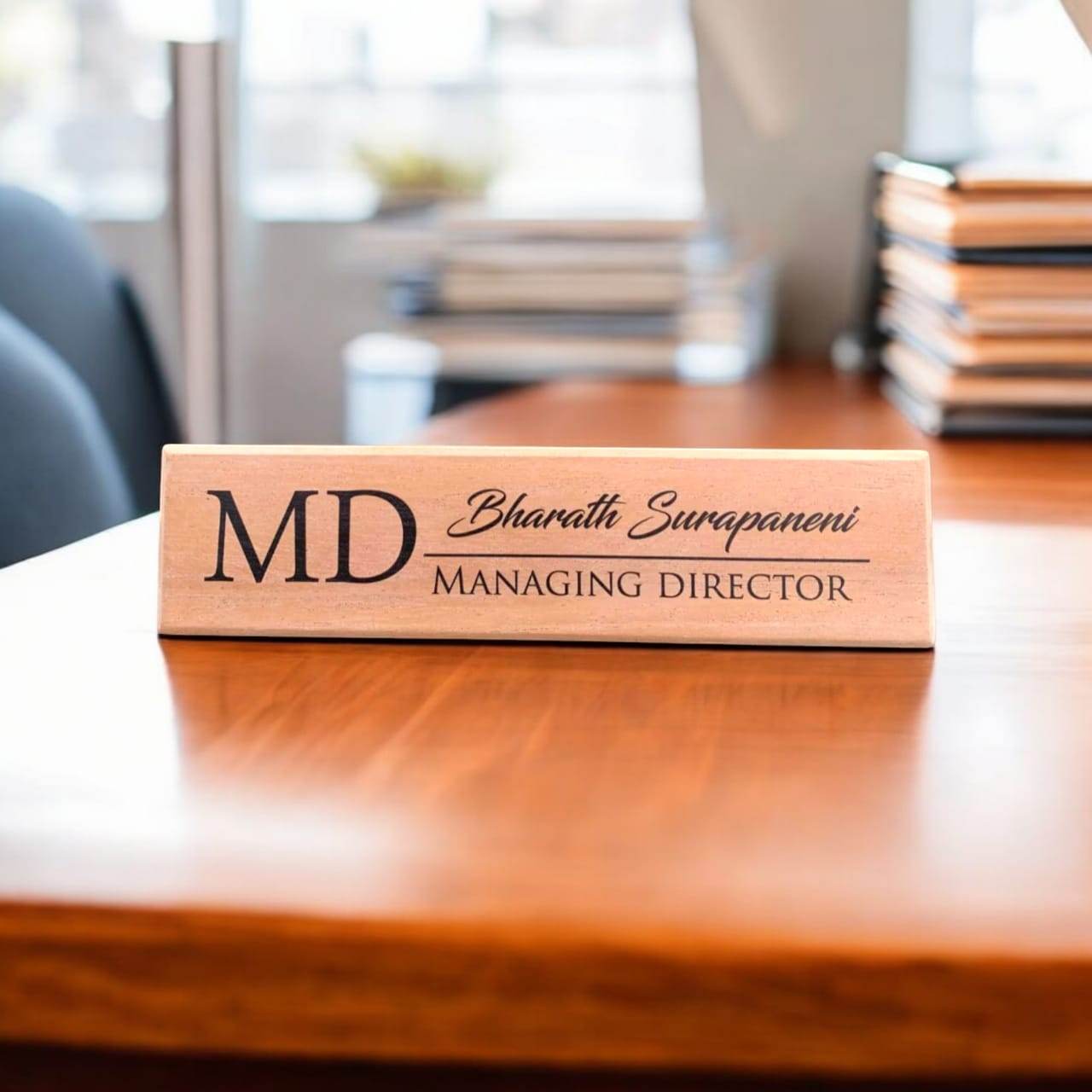 Manger Desk Name Plate|Office Name Plates with Designation and Logo - BBD GIFTS