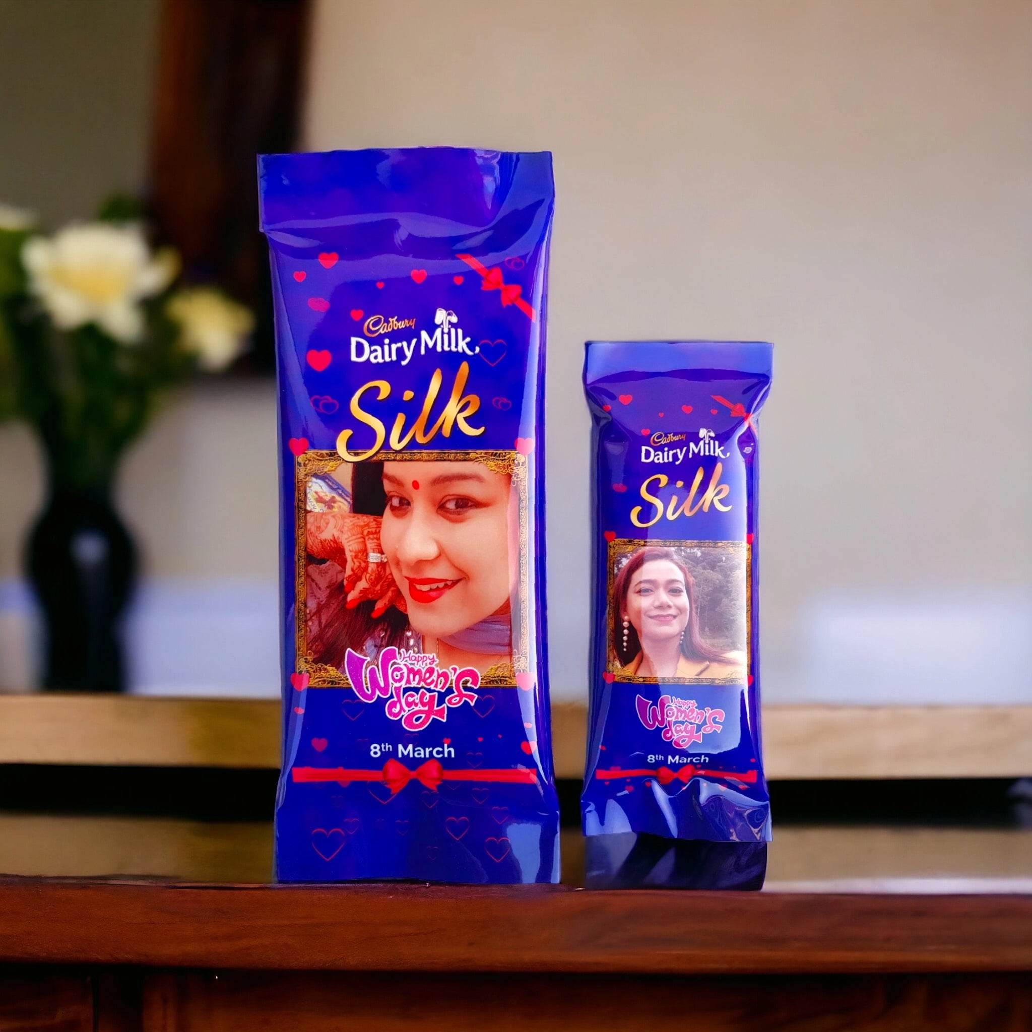 Chocolate Gifts for Her – Dairy Milk Silk with Custom Wrapper & Message