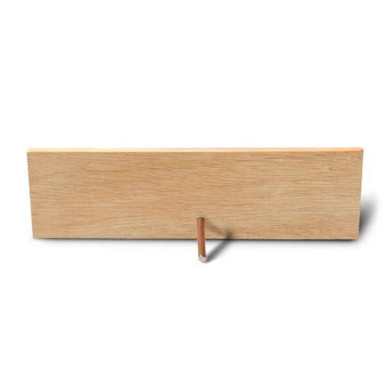 Wooden wall hook with a metal hook on a white background