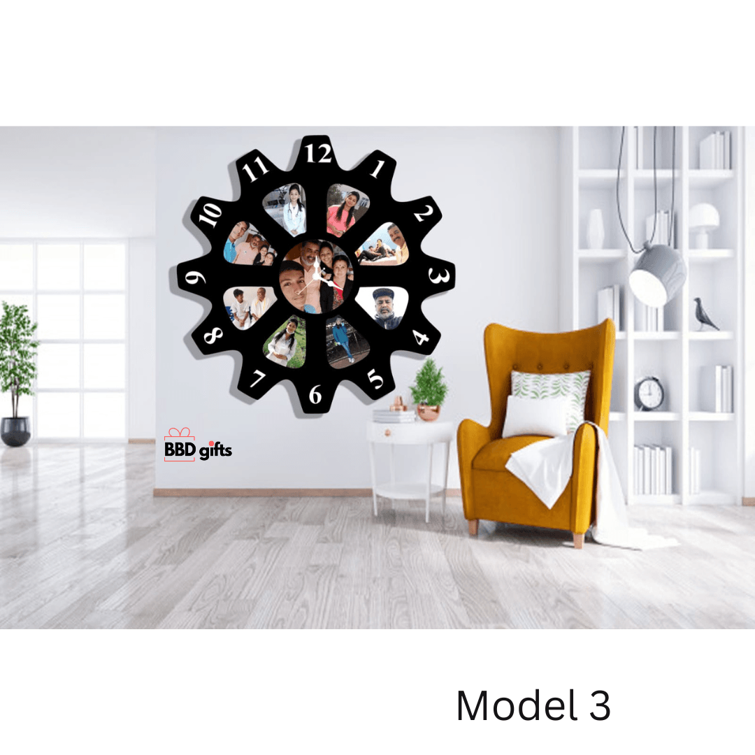 Customized wooden wall clock | Wall clocks under 1000 rs | best wall clocks for couples | custom made wall decors | buy customised wall clocks online - BBD GIFTS