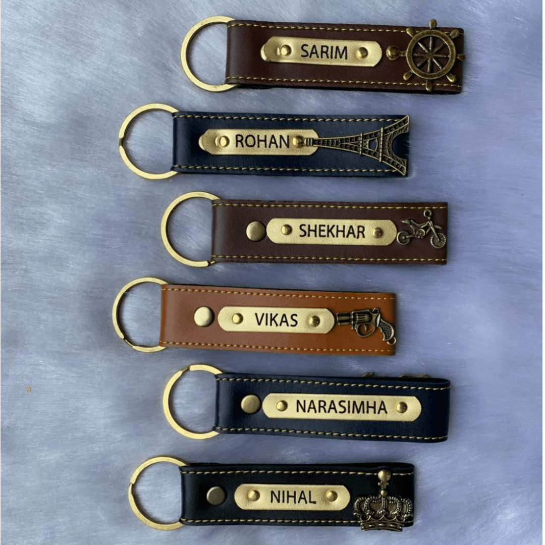 Customized keychain - Leather Keychain - Customized Bike Keychain - BBD GIFTS