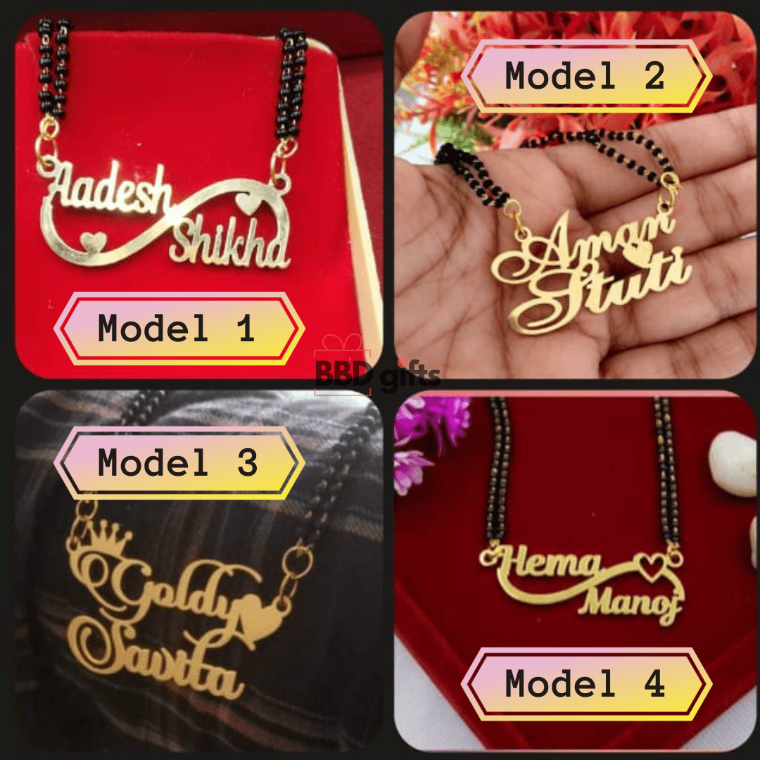 Couple Name Pendant - Mangalsutra necklace - Name Necklace - Gift For Couple - Anniversary Gift - BBD GIFTS
