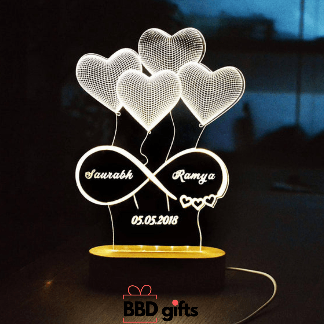 Personalised Infinity heart light - BBD GIFTS