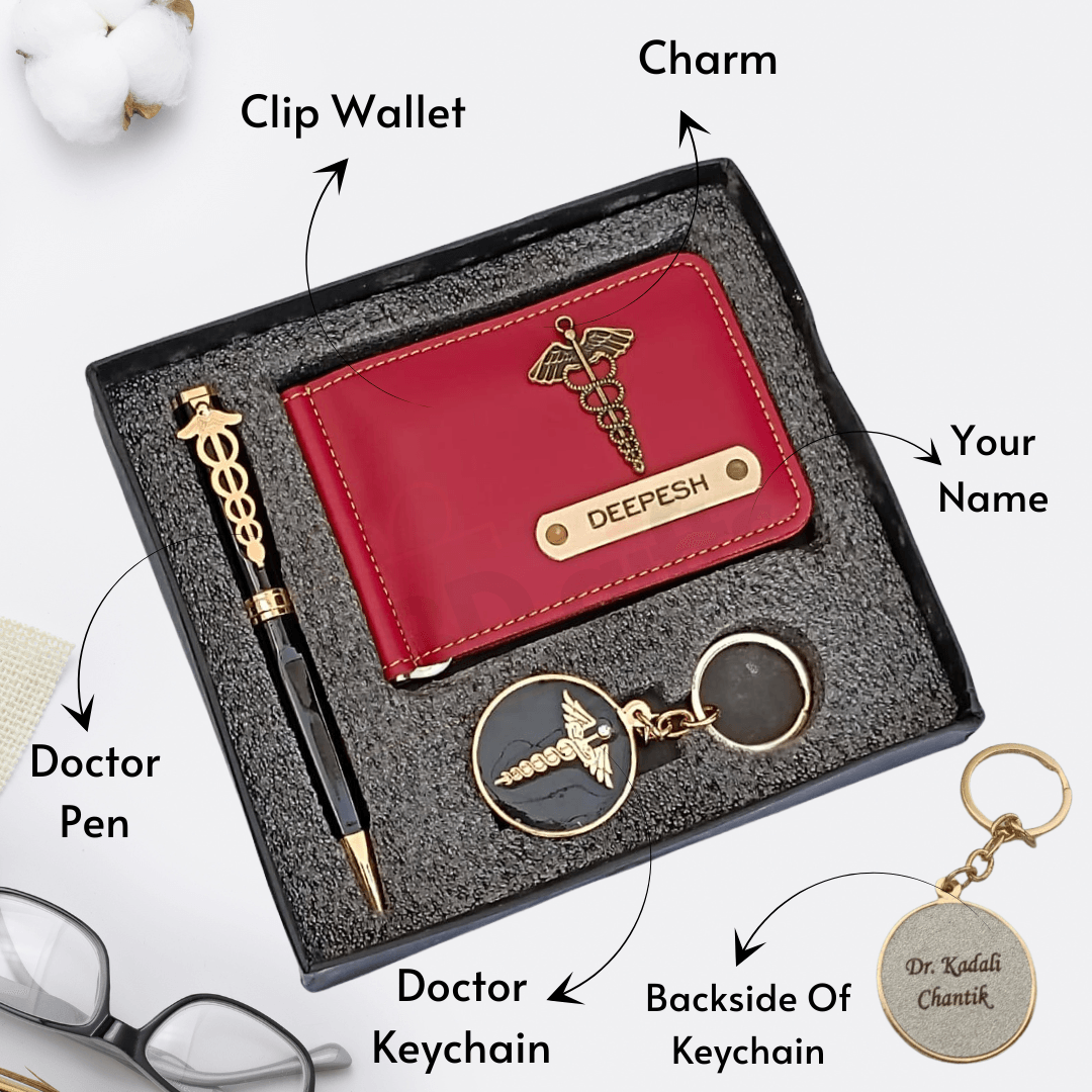 Customized Doctor Wallet Combo | Personalized Gifts for Doctors - BBD GIFTS