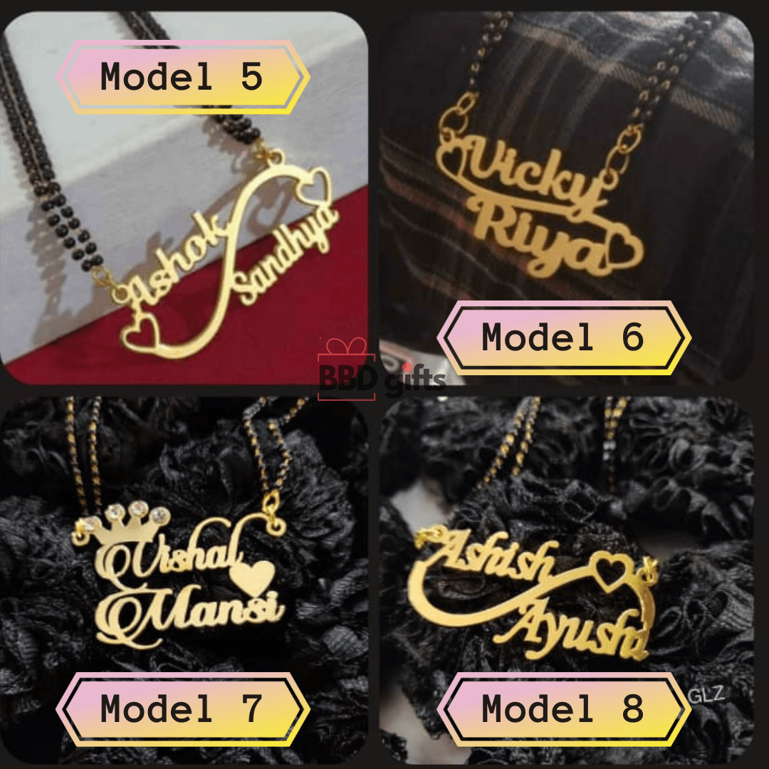 Couple Name Pendant - Mangalsutra necklace - Name Necklace - Gift For Couple - Anniversary Gift - BBD GIFTS