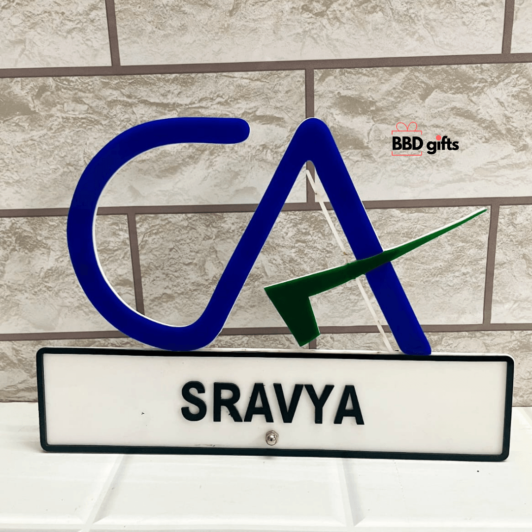 Customized CA Table Top | Table top for CA | Table decors | Name plates for CA | custom made name plates for CA - BBD GIFTS