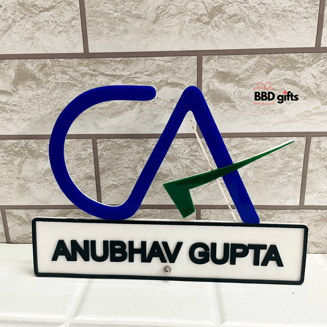 Customized CA Table Top | Table top for CA | Table decors | Name plates for CA | custom made name plates for CA - BBD GIFTS