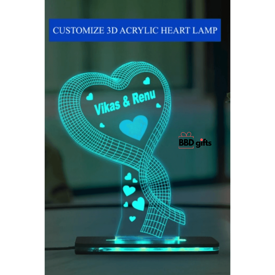Customized arcylic encriving frame | LED frames | Couple gifts|Anniversary gifts | Custom made LED frames - BBD GIFTS