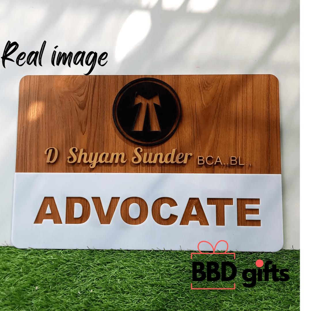 Customized Advocate Wooden Acrylic Name Plate | advocate gifts - BBD GIFTS
