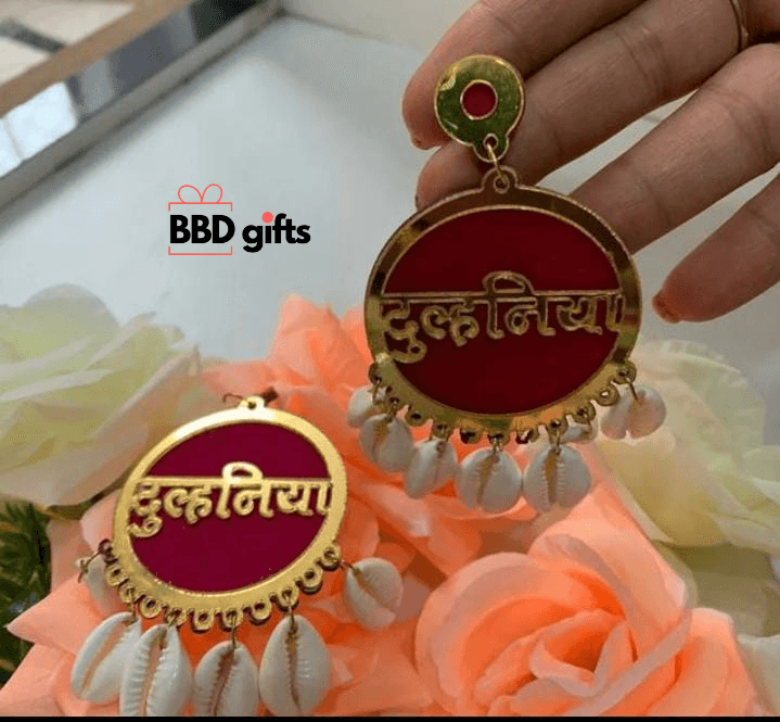 Customized Dulhaniya earings with shells|Wedding|Dulhaniya Earrings - BBD GIFTS