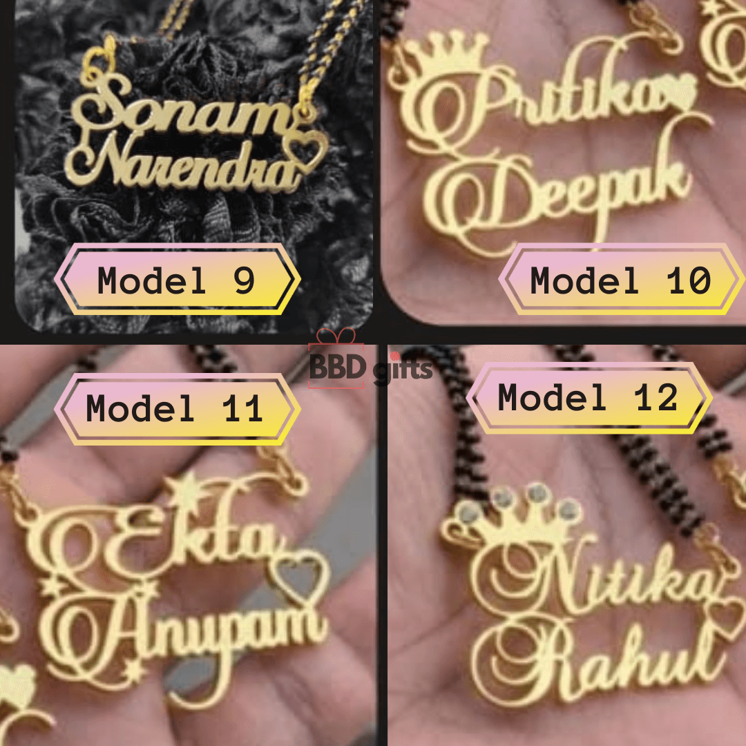 Couple Name Pendant - Mangalsutra necklace - Name Necklace - Gift For Couple - Anniversary Gift - BBD GIFTS