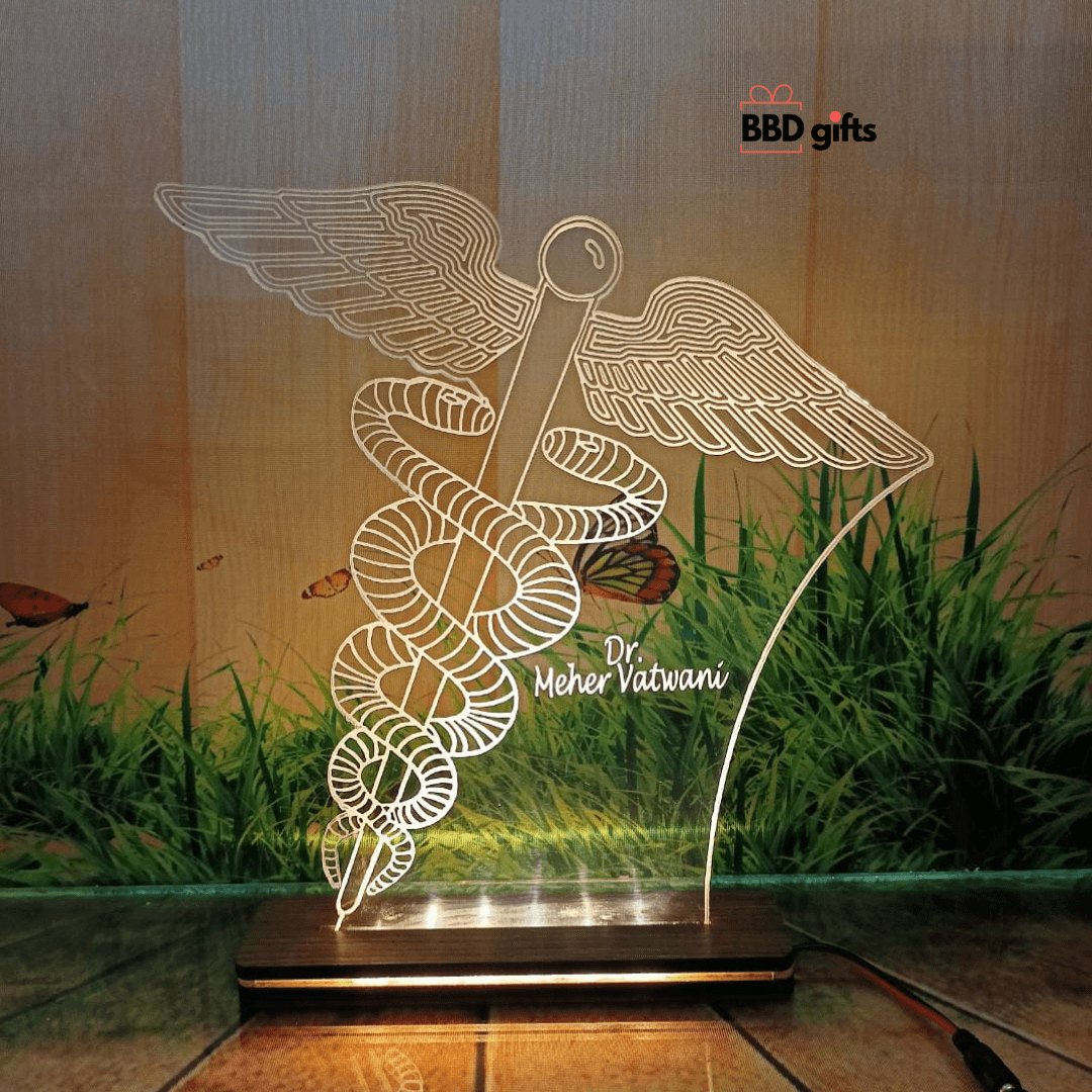 CUSTOMIZED ACRYLIC LED DESK LAMP WITH MEDICAL SIGN best gift for