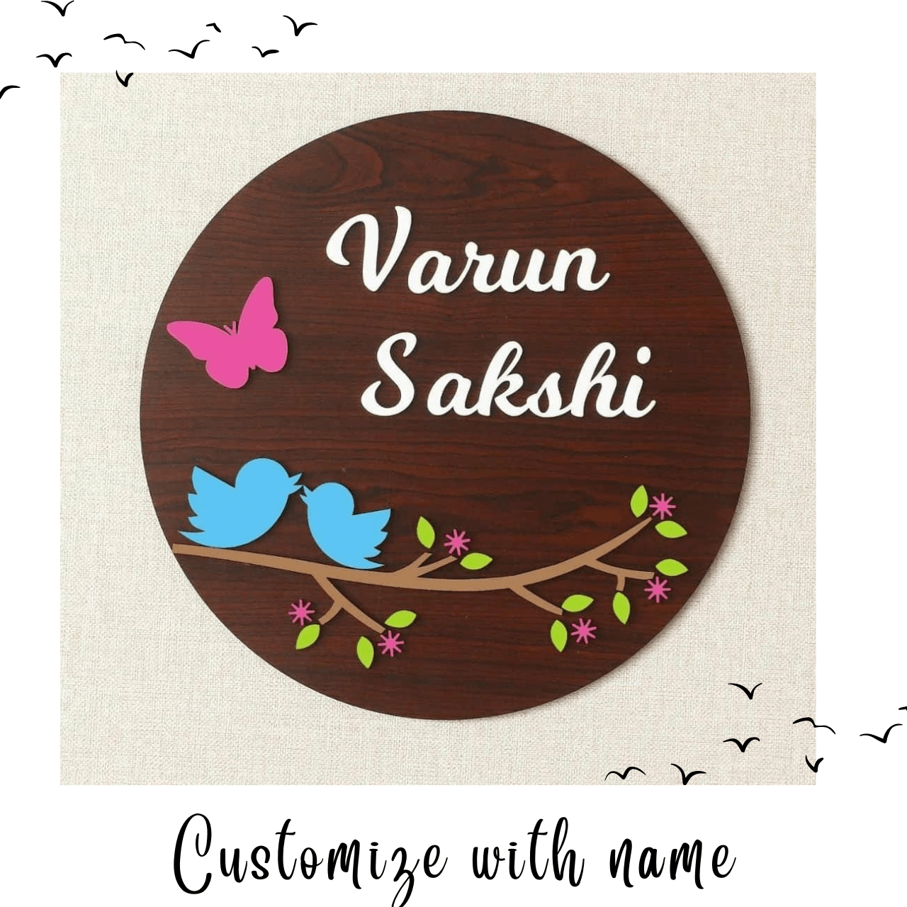 Personalized Wooden Name Plate For Entrance - BBD GIFTS