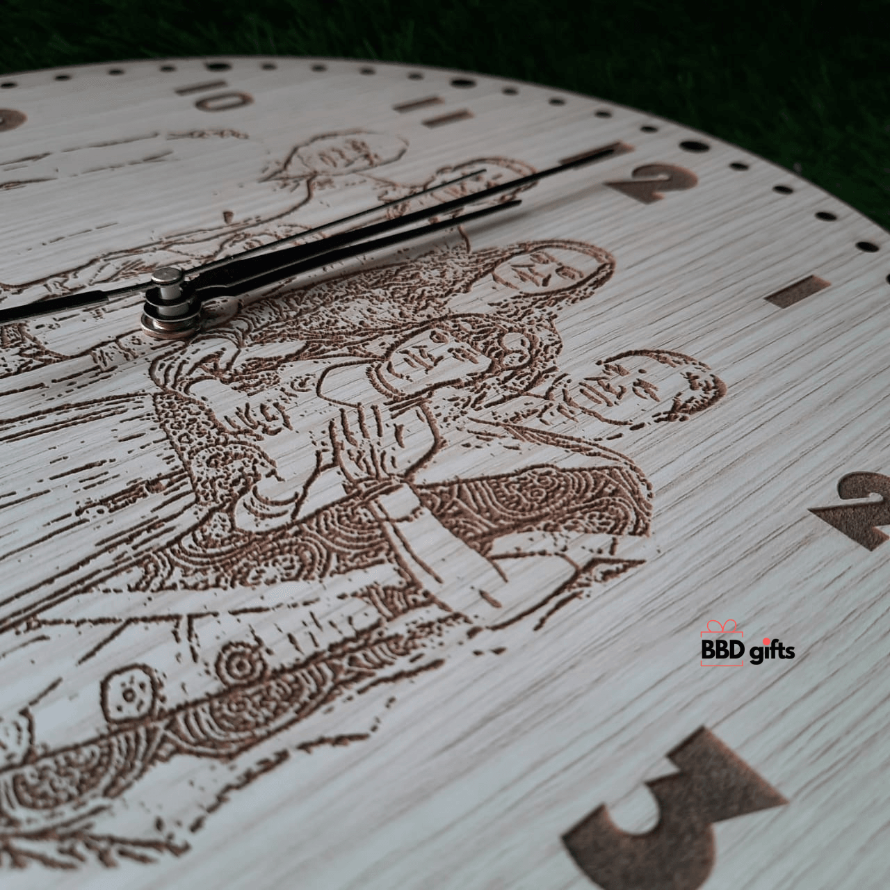 Customized Photo Engraved Wall Clock| custom made wall clock | Wall decors | Wall clocks | Wall clocks with pictures - BBD GIFTS
