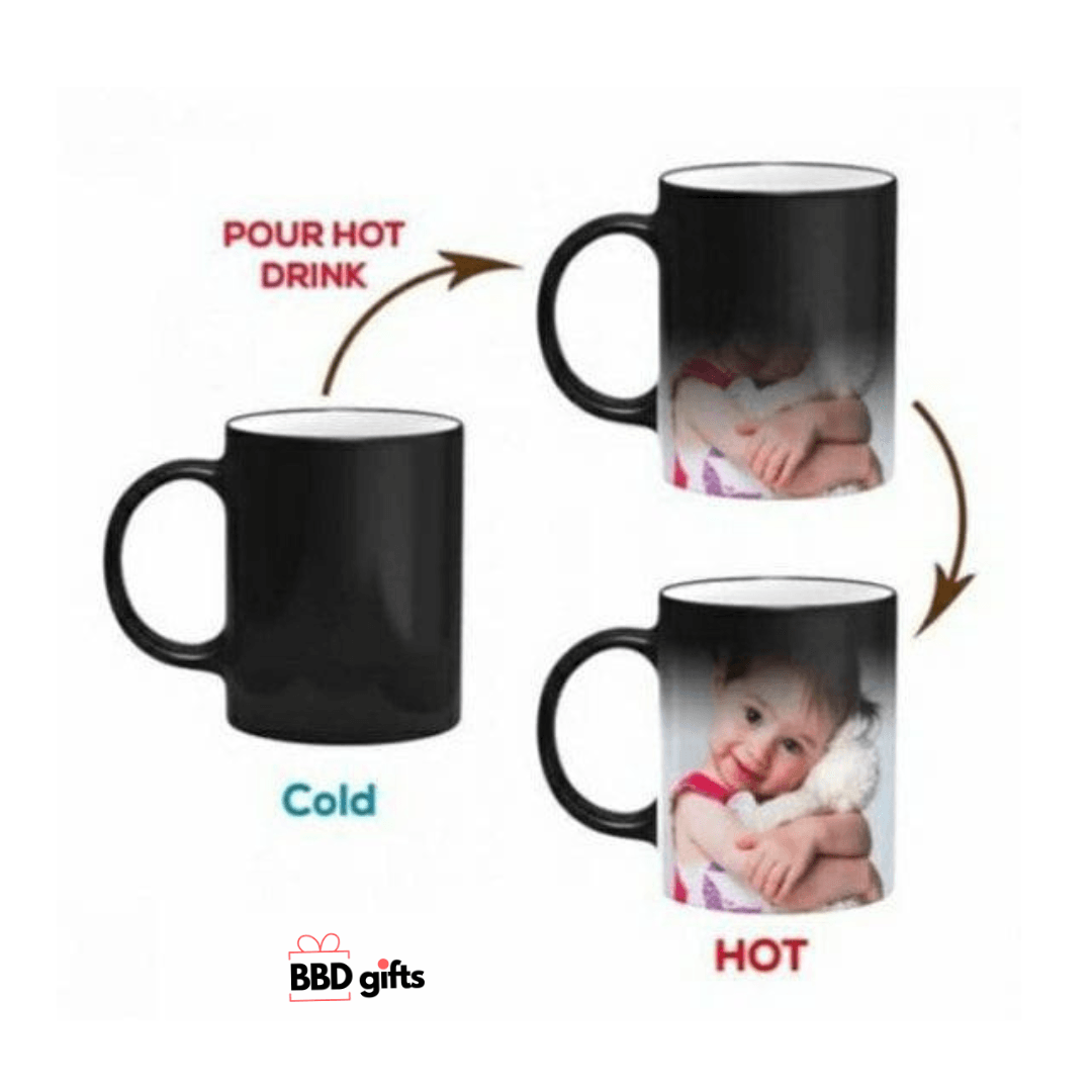 Customized Magic Mug | Cold to hot magic mugs | Mugs with photos | Custom made mugs| Mugs under 500 rs - BBD GIFTS