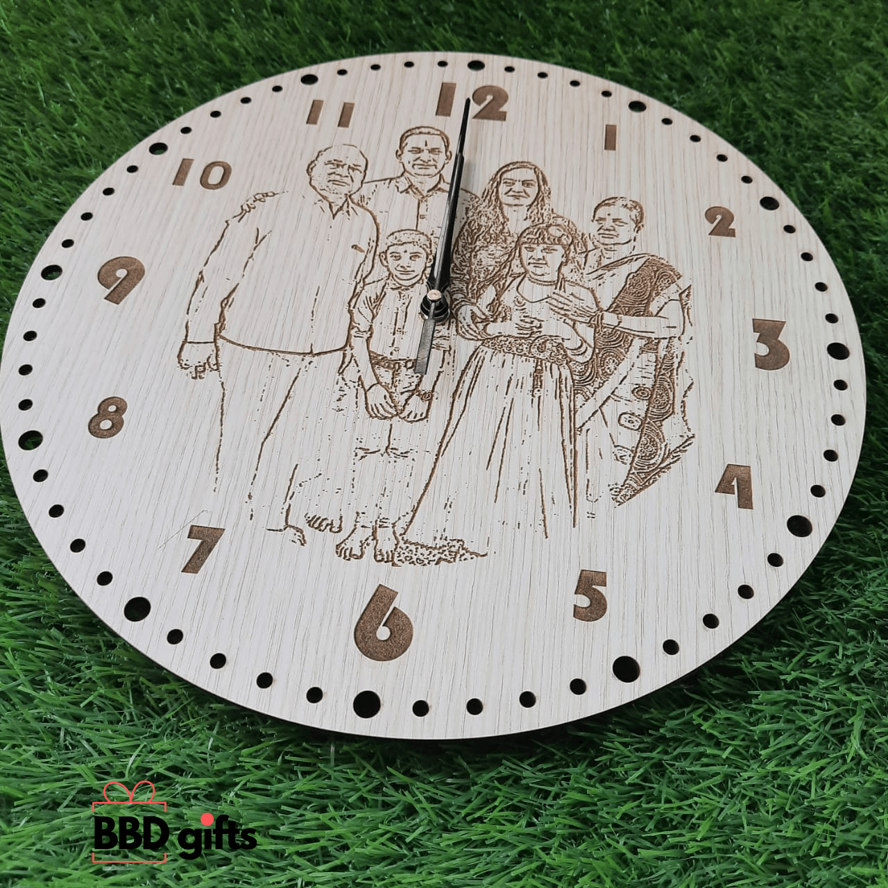 Customized Photo Engraved Wall Clock| custom made wall clock | Wall decors | Wall clocks | Wall clocks with pictures - BBD GIFTS