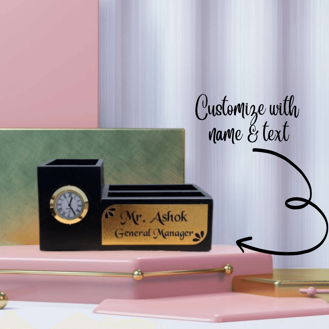 Personalized Table pen stand | Custom Gift for office, Corporate Events | Bulk Order Corporate Gifts - BBD GIFTS