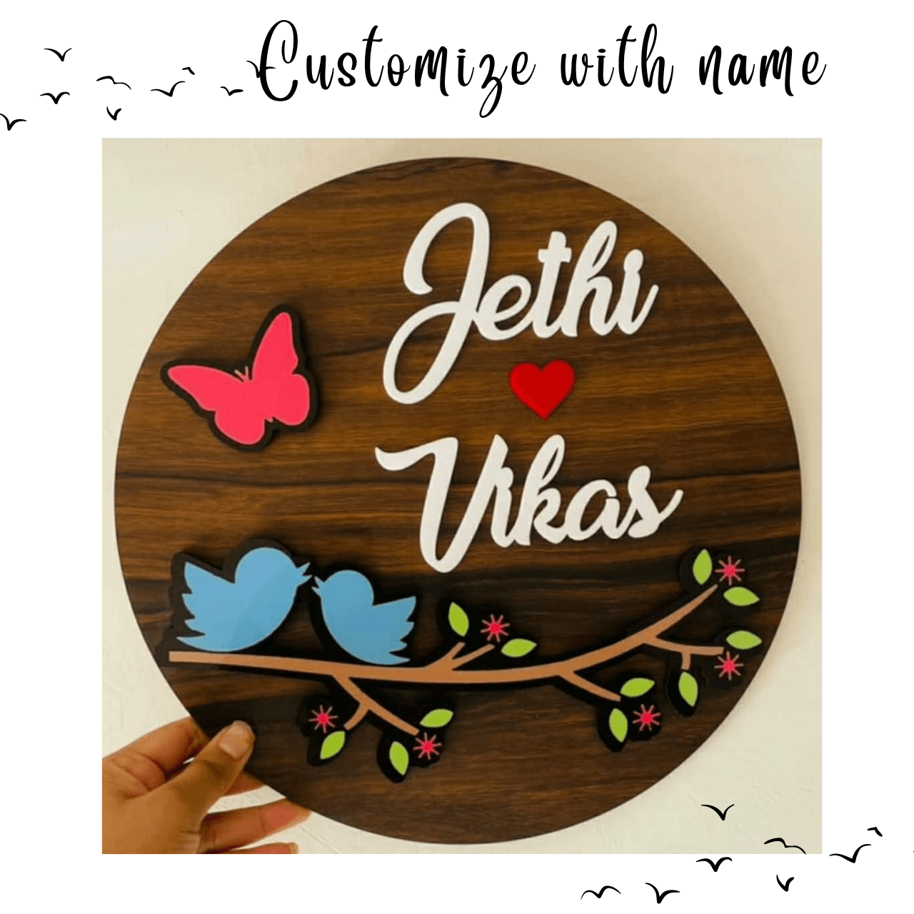 Personalized Wooden Name Plate For Entrance - BBD GIFTS