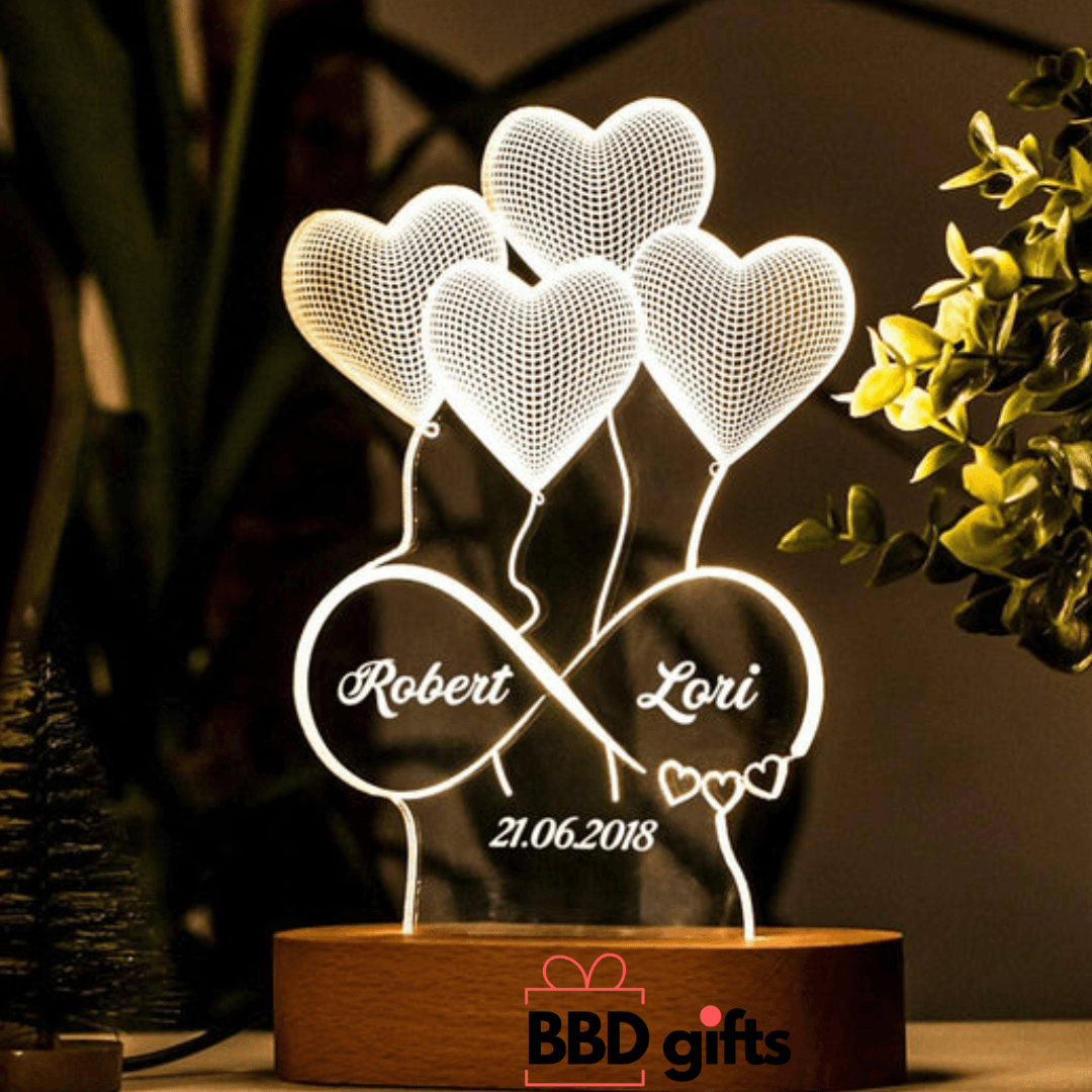 Personalised Infinity heart light - BBD GIFTS