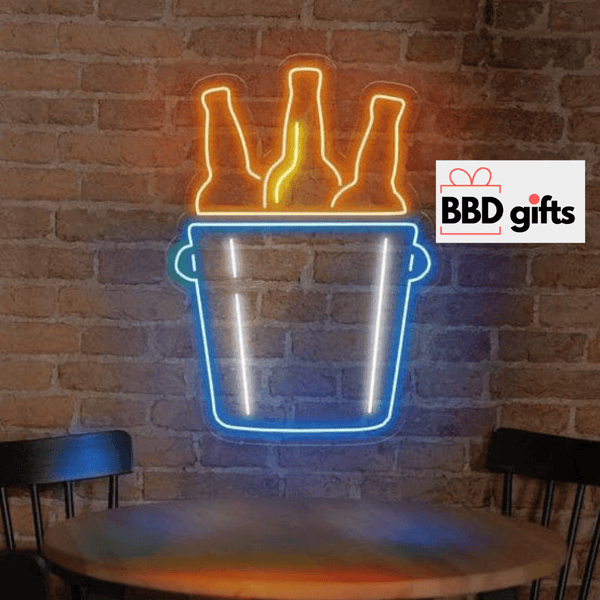 Customized neon light frame with bottles logoNeon lights neon lights