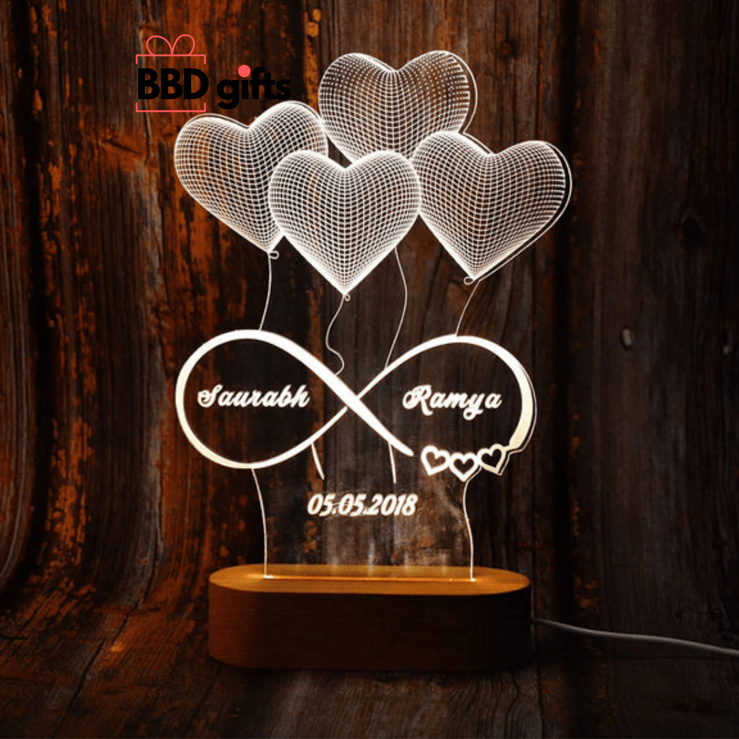 Personalised Infinity heart light - BBD GIFTS