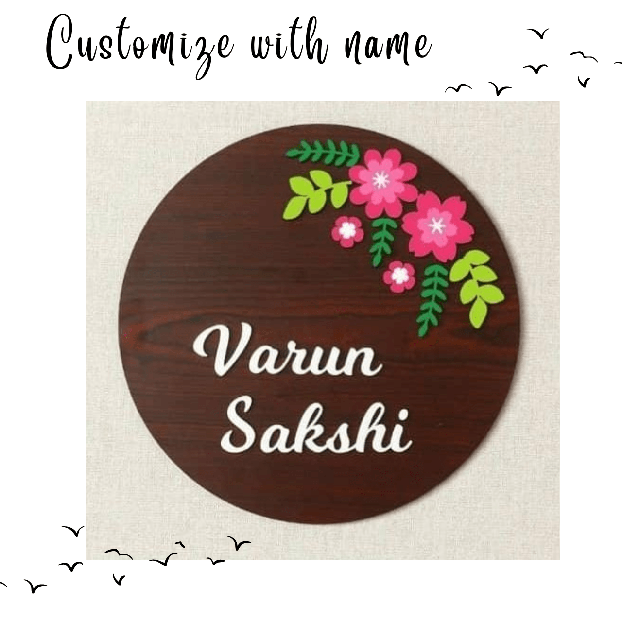 Personalized Wooden Name Plate For Entrance - BBD GIFTS
