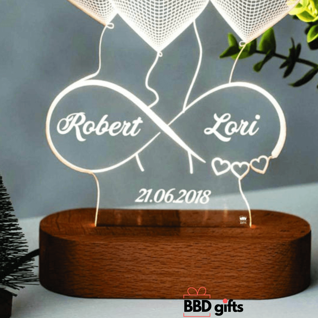Personalised Infinity heart light - BBD GIFTS