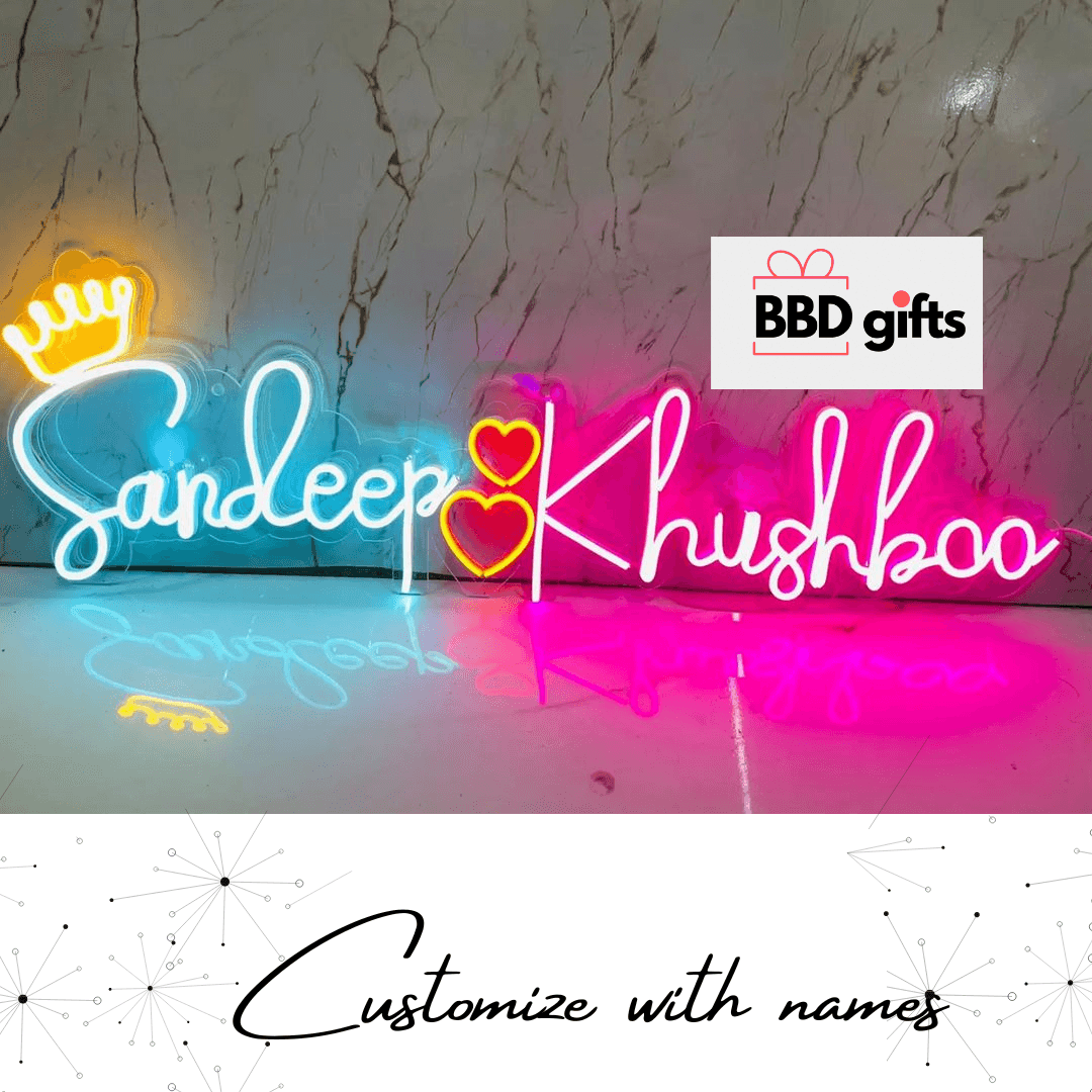 Customized neon light with couple names - Wedding Neon Lights - Neon Lights For Backdrop - BBD GIFTS
