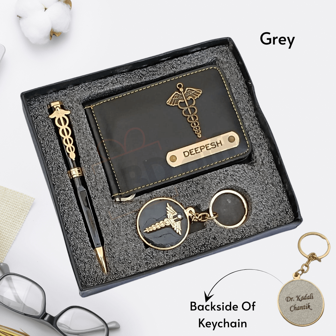 Customized Doctor Wallet Combo | Personalized Gifts for Doctors - BBD GIFTS