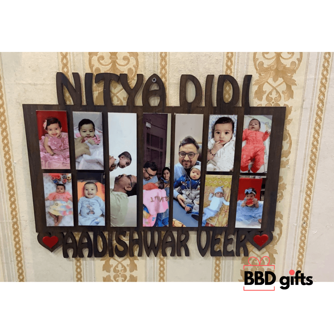 Customized wooden frame | Couples gift | gifts | Birthday gift for babies | Gift for 1 year old babies | Babies gifts under 1000 rs - BBD GIFTS