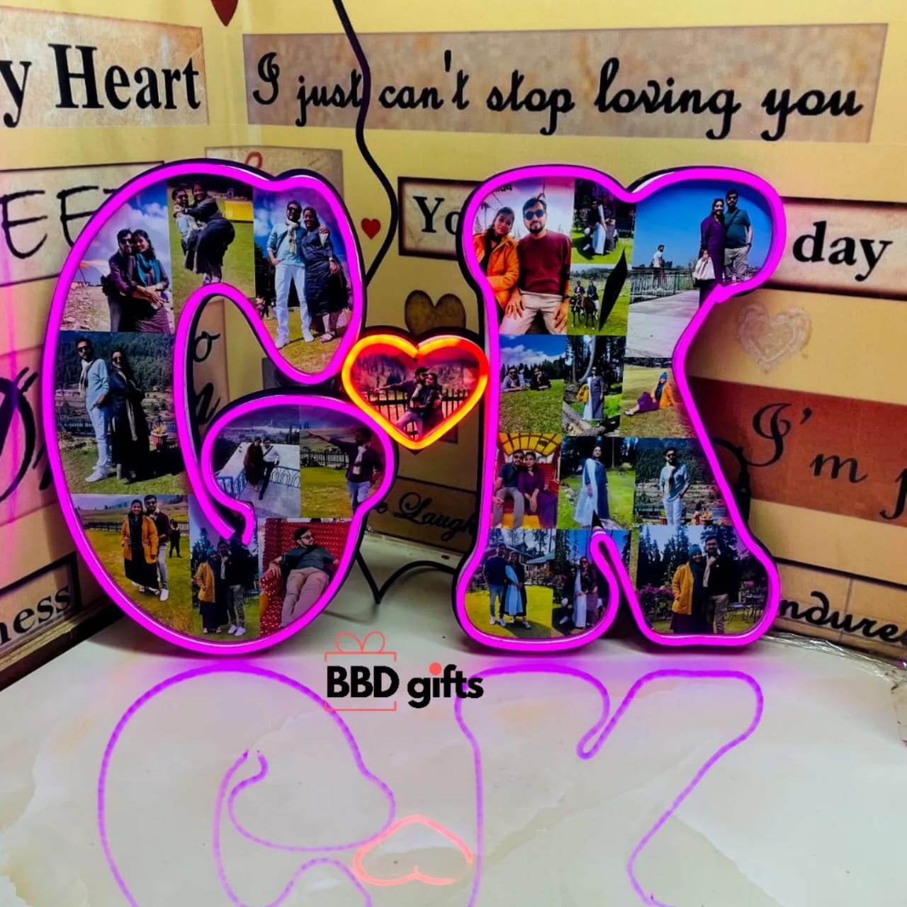 Customized Couple Initials with Neon | Anniversary Gift | Memories | Birthday Gifts - BBD GIFTS