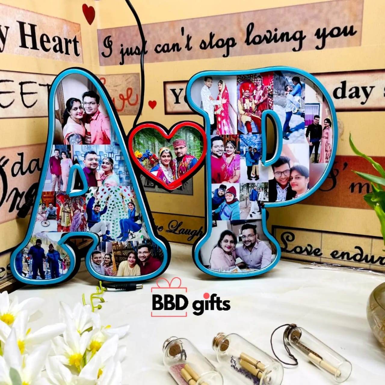 Customized Couple Initials with Neon | Anniversary Gift | Memories | Birthday Gifts - BBD GIFTS