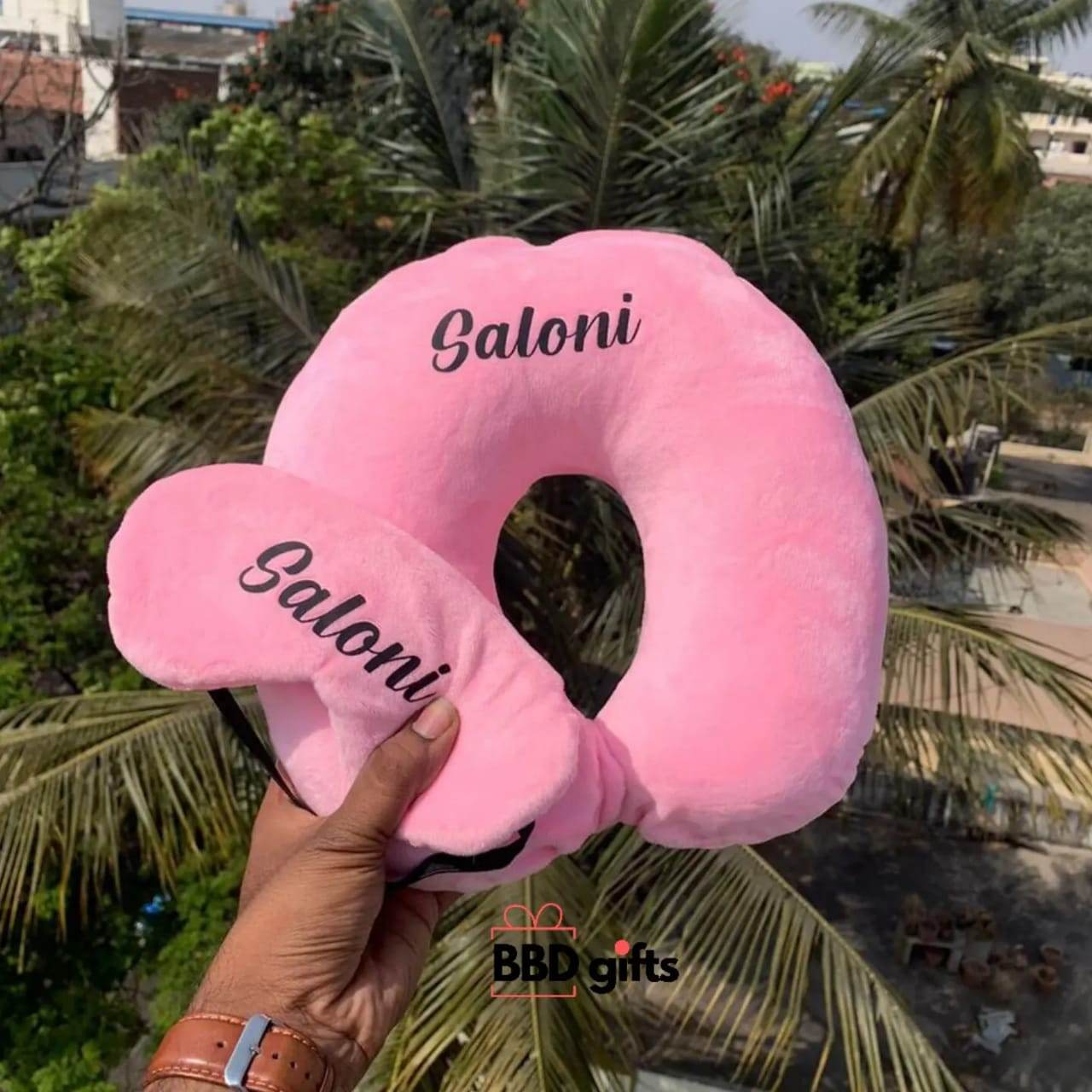 Customized Travel Pillow | Eye mask | Travel accessories | gift for lovers | Gift for him | Gift for her - BBD GIFTS