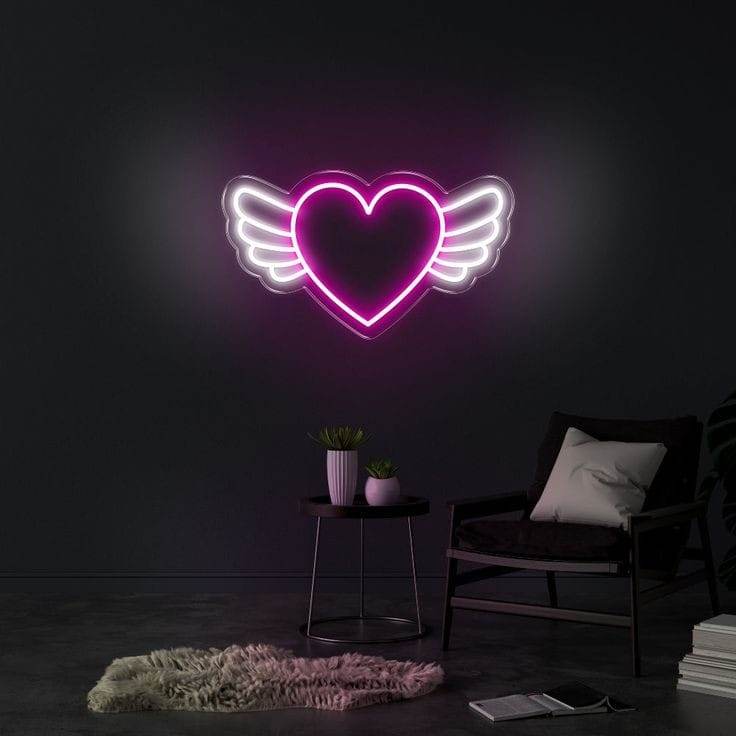 Fabulous Heart Angel wings | Unique neon | Retro | wings - BBD GIFTS