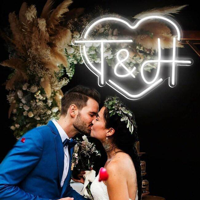 Neon Letters | Neon wedding signs | Neon Heart Letter Sign - BBD GIFTS