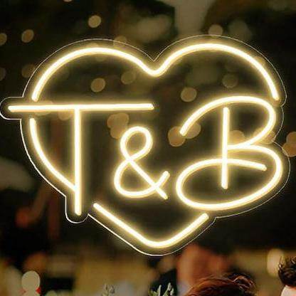 Neon Letters | Neon wedding signs | Neon Heart Letter Sign - BBD GIFTS