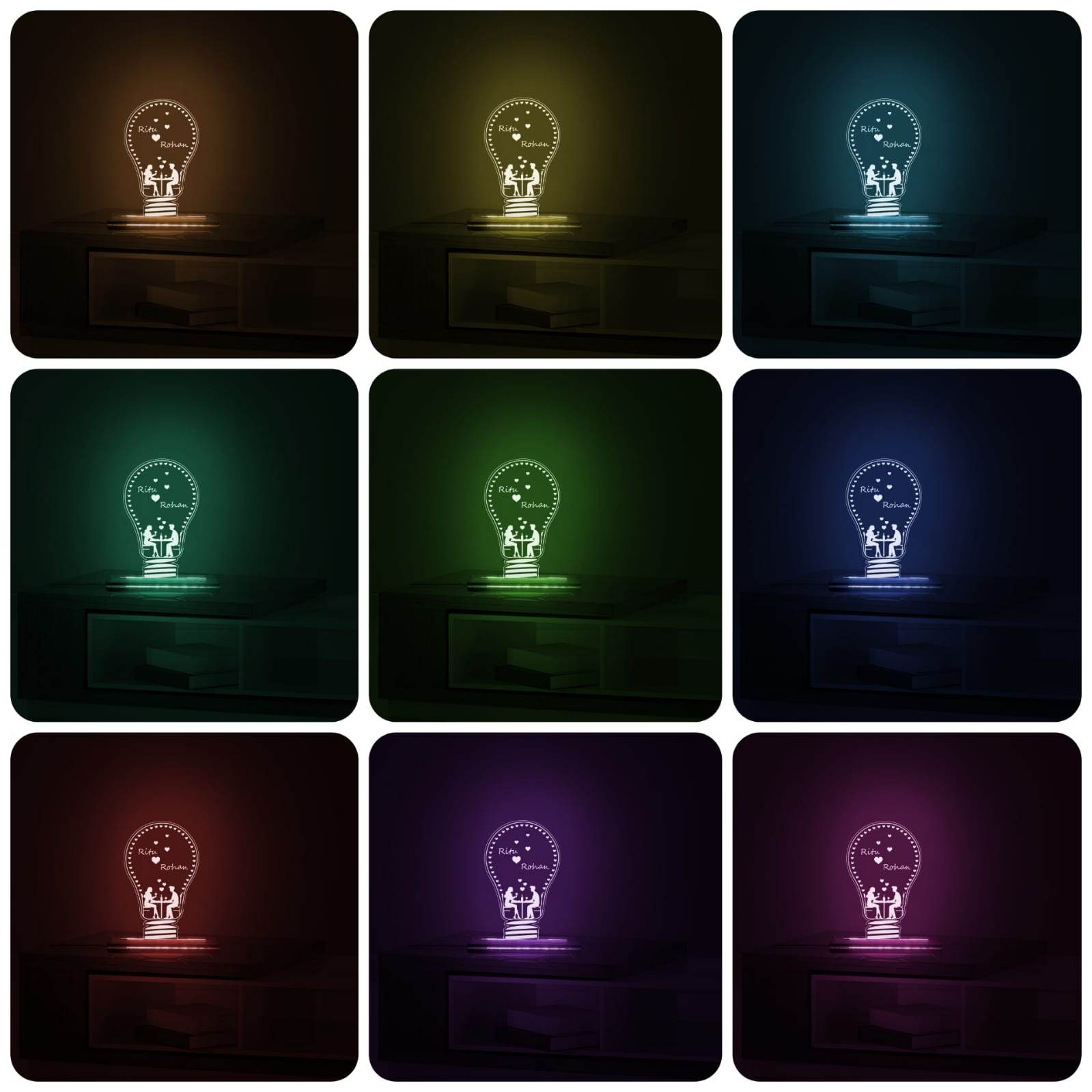 Customized Love Date Couple Lamp - BBD GIFTS