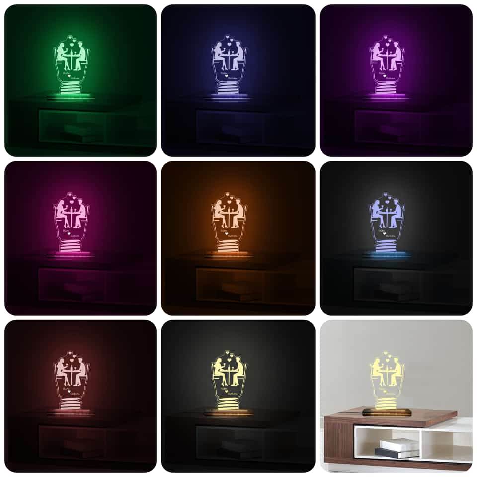 Customised Acrylic 3D Couple Illusion Lamp - BBD GIFTS