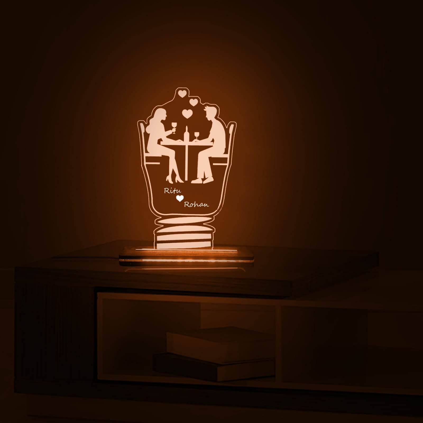 Customised Acrylic 3D Couple Illusion Lamp - BBD GIFTS