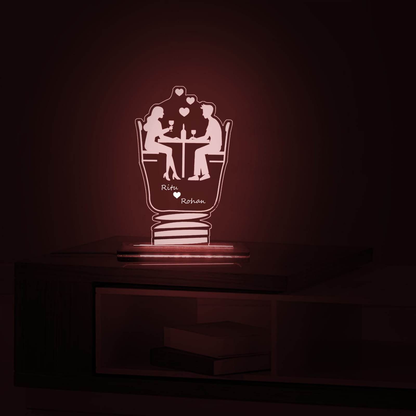 Customised Acrylic 3D Couple Illusion Lamp - BBD GIFTS