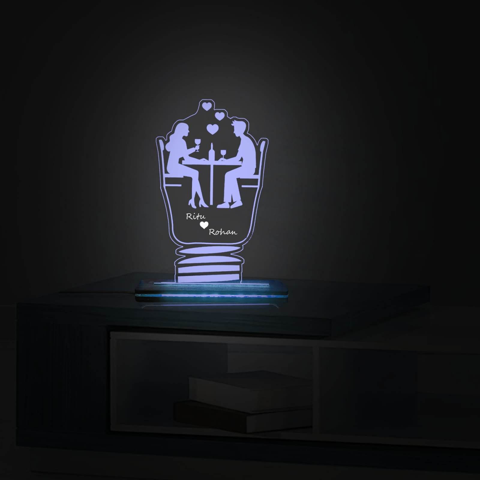 Customised Acrylic 3D Couple Illusion Lamp - BBD GIFTS