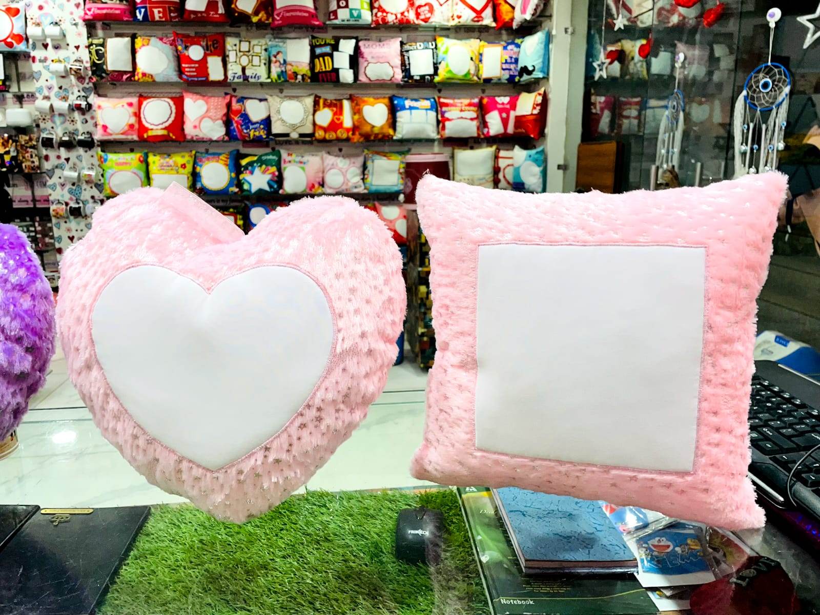 Fur Pillow With Photo Print For Valentine's Day | cute pillow for her - BBD GIFTS