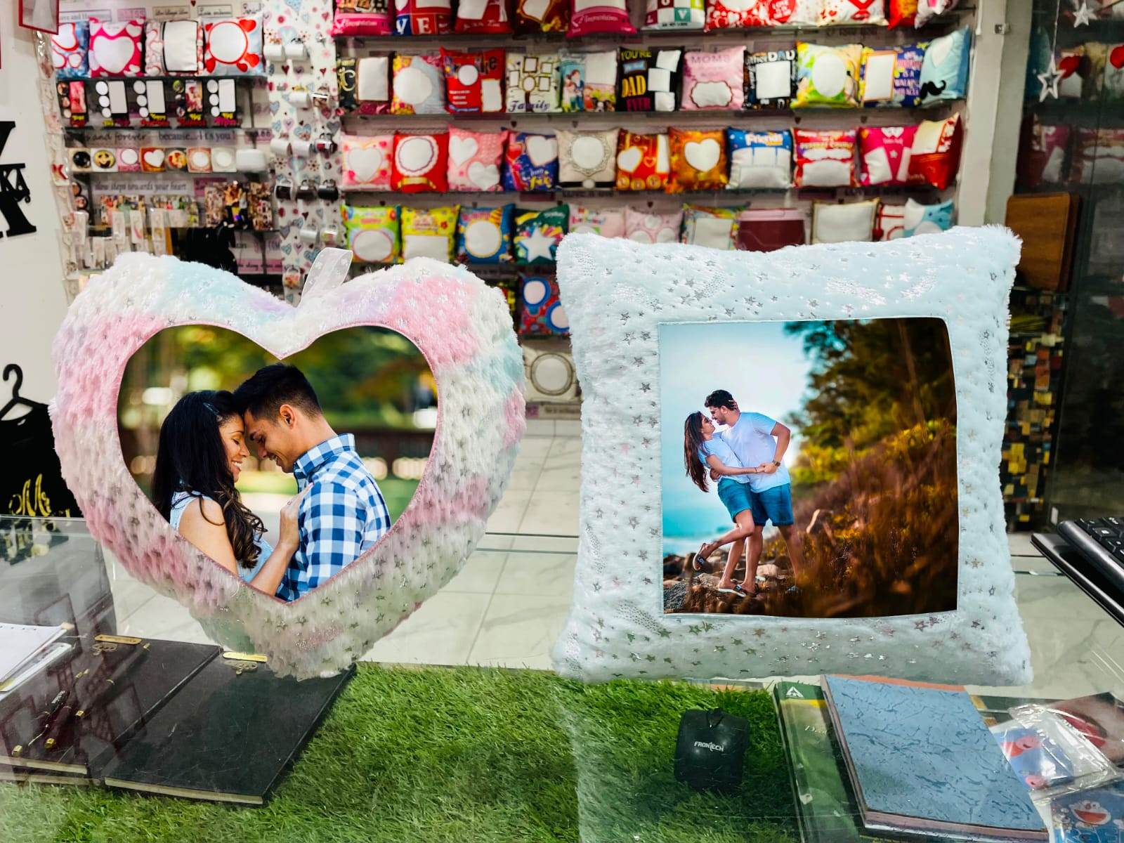 Fur Pillow With Photo Print For Valentine's Day | cute pillow for her - BBD GIFTS