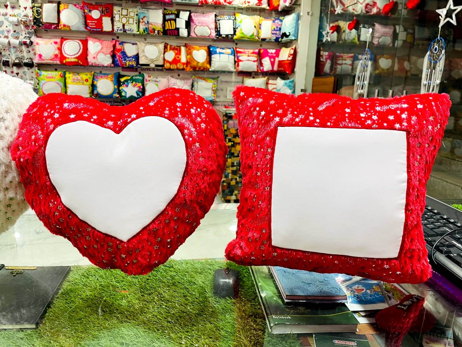 Fur Pillow With Photo Print For Valentine's Day | cute pillow for her - BBD GIFTS